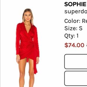 Revolve, red wrap dress (mini)